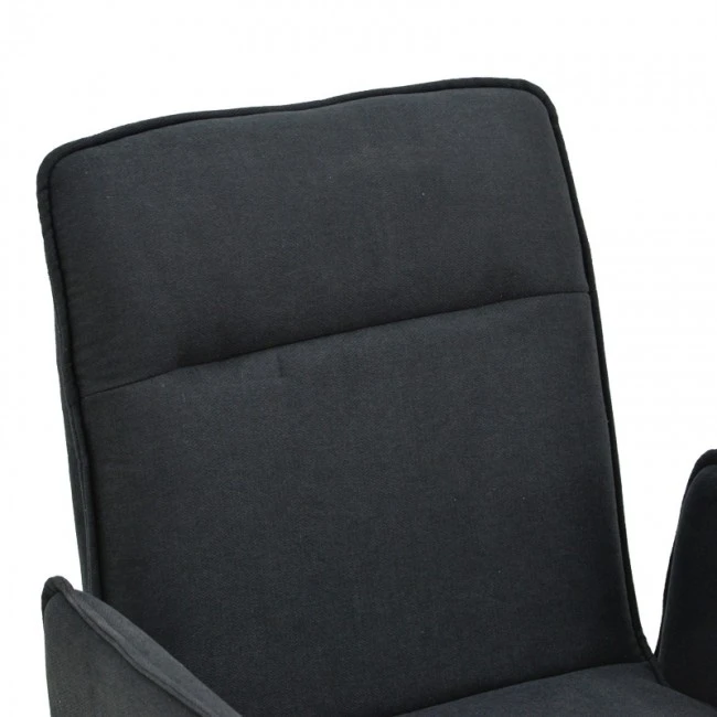 Armchair Essential pakoworld black fabric-black metal leg 55.5x59x89cm