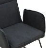 Armchair Essential pakoworld black fabric-black metal leg 55.5x59x89cm