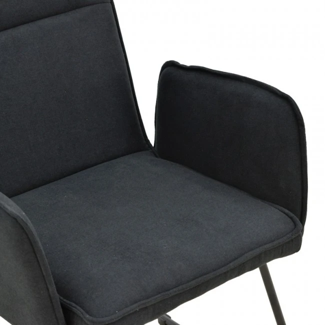 Armchair Essential pakoworld black fabric-black metal leg 55.5x59x89cm