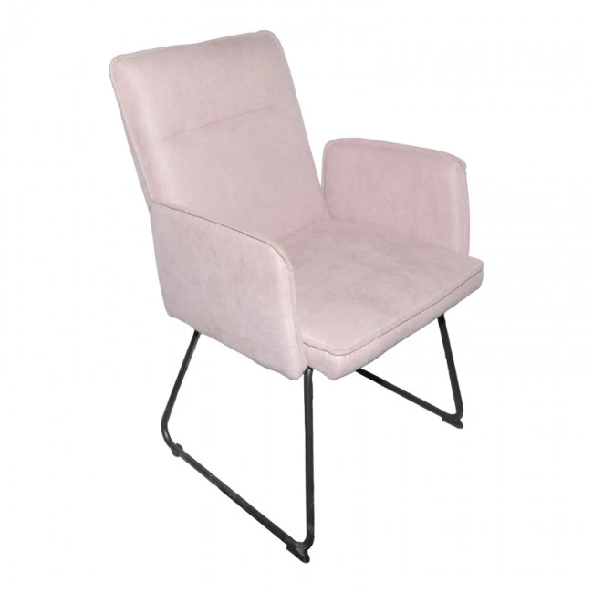 Armchair Essential pakoworld rotten apple fabric-black metal leg 55.5x59x89cm