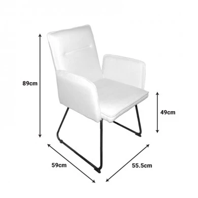 Armchair Essential pakoworld chaki fabric-black metal leg 55.5x59x89cm