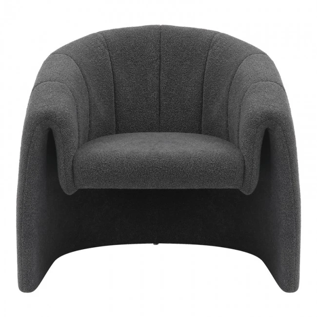 Fassy armchair pakoworld bouclé fabric in charcoal color 80x66x80cm