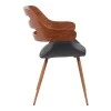 Armchair Fern pakoworld PU black-walnut wood 52x59x80cm