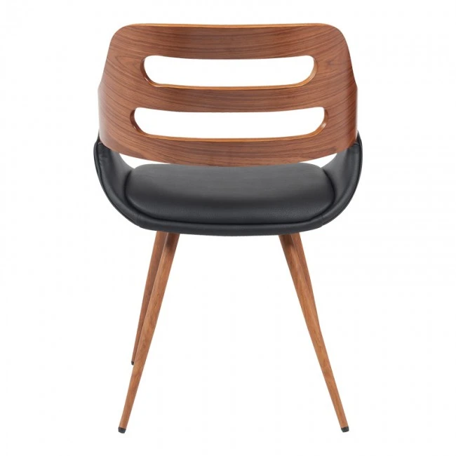 Armchair Fern pakoworld PU black-walnut wood 52x59x80cm