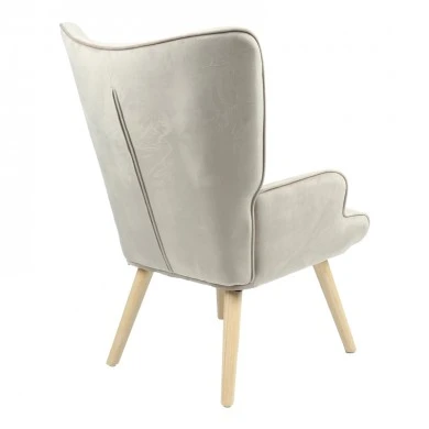 Armchair Fluffy pakoworld velvet fabric beige-natural leg 75x69x96cm