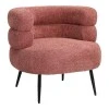 Foleja pakoworld armchair boucle fabric in rotten apple color with black metal legs 76x75x72cm