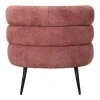 Foleja pakoworld armchair boucle fabric in rotten apple color with black metal legs 76x75x72cm