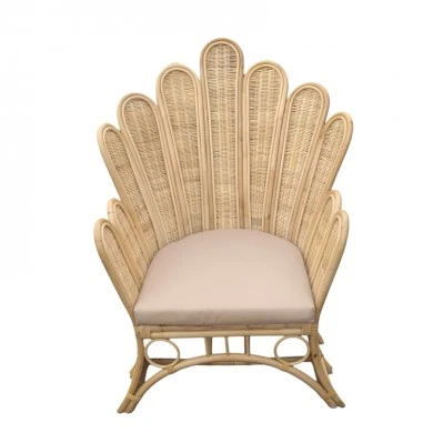 Armchair Fragia Inart with beige cushion-natural rattan 85x96x120cm