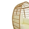 Armchair Frox pakoworld wicker rattan natural-metal natural-black legs-beige cushion 96x76x145cm