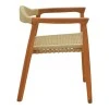 Armchair Ganny pakoworld teak wood and pe rope in natural shade 61x58x71cm