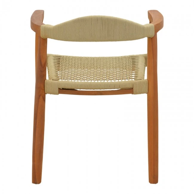 Armchair Ganny pakoworld teak wood and pe rope in natural shade 61x58x71cm