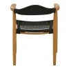 Armchair Ganny pakoworld teak wood and pe rope in black shade 59x56x71cm
