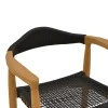 Armchair Ganny pakoworld teak wood and pe rope in black shade 59x56x71cm