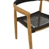 Armchair Ganny pakoworld teak wood and pe rope in black shade 59x56x71cm