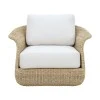 Armchair Gogi pakoworld aluminum-synthetic wicker in natural color-beige fabric 100x83x73cm