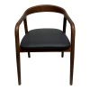 Hogie armchair pakoworld rubberwood walnut-black pu cushion 61x60x76cm