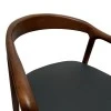 Hogie armchair pakoworld rubberwood walnut-black pu cushion 61x60x76cm