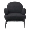 Armchair Jaycob pakoworld boucle black-black metal leg 74x71x83cm