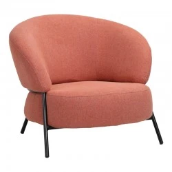Armchair Jennie pakoworld terracota fabric with black metal legs 84x84x71.5cm Armchair Jennie pakoworld terracota fabric with black metal legs 84x84x71.5cm