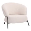 Armchair Jennie pakoworld cream fabric with black metal legs 84x84x71.5cm