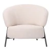 Armchair Jennie pakoworld cream fabric with black metal legs 84x84x71.5cm