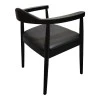 Armchair Joube pakoworld black color rubberwood and black pu cushion 59x48x73cm