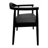 Armchair Joube pakoworld black color rubberwood and black pu cushion 59x48x73cm