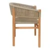 Kajone armchair pakoworld teak wood skeleton in natural shade and cream pe rope 62x55x75cm