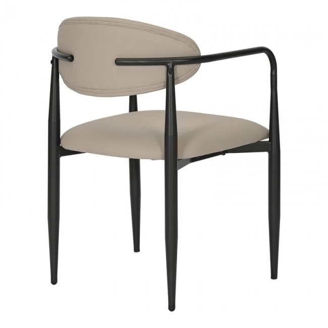 Armchair Kalone pakoworld pu in grey-beige color 56x55x78cm