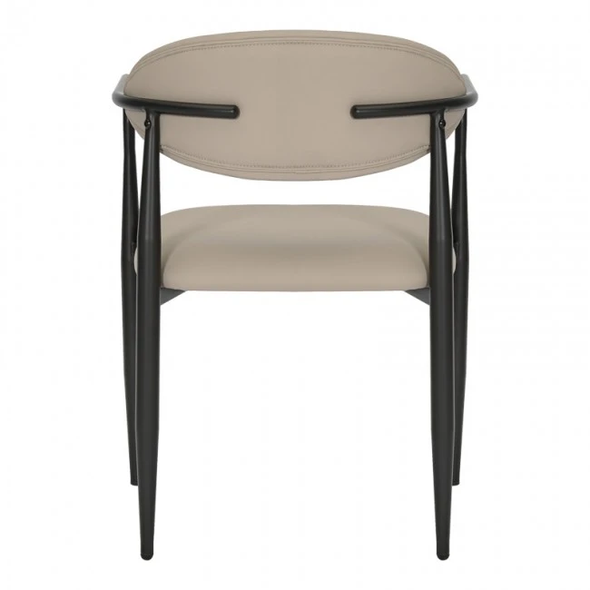 Armchair Kalone pakoworld pu in grey-beige color 56x55x78cm