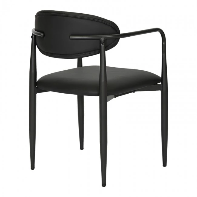 Armchair Kalone pakoworld pu in black color 56x55x78cm