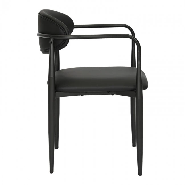 Armchair Kalone pakoworld pu in black color 56x55x78cm