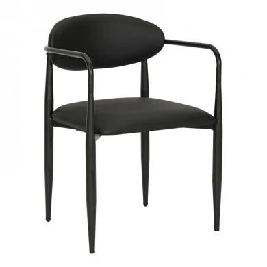 Armchair Kalone pakoworld pu in black color 56x55x78cm