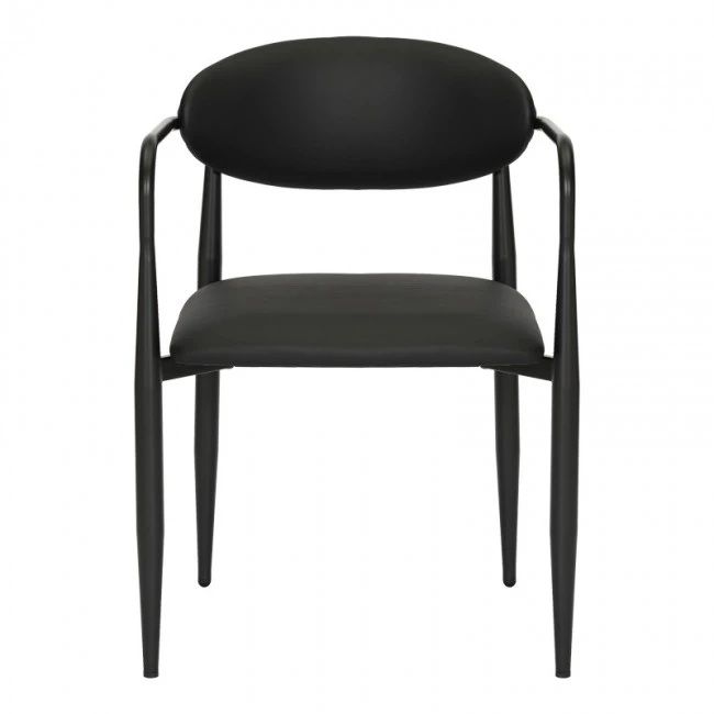 Armchair Kalone pakoworld pu in black color 56x55x78cm