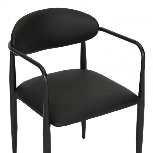 Armchair Kalone pakoworld pu in black color 56x55x78cm