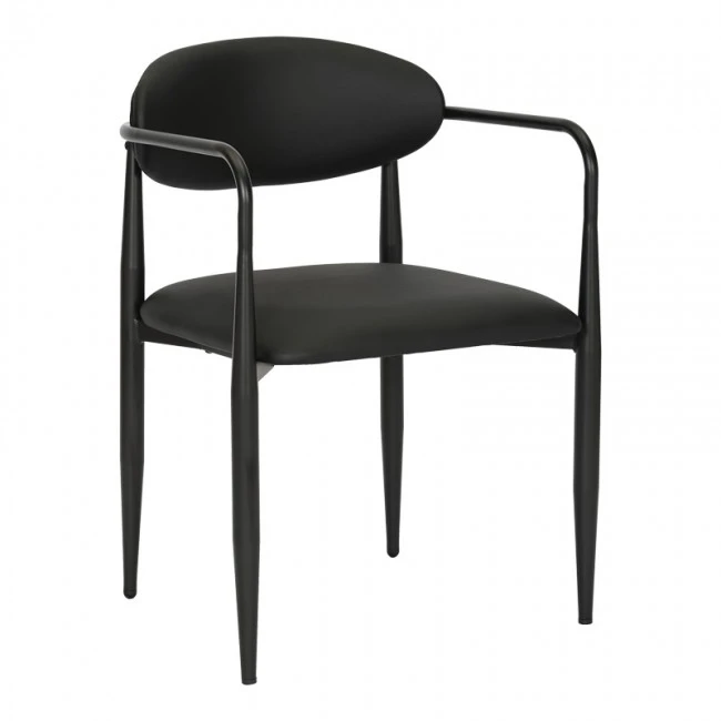 Armchair Kalone pakoworld pu in black color 56x55x78cm