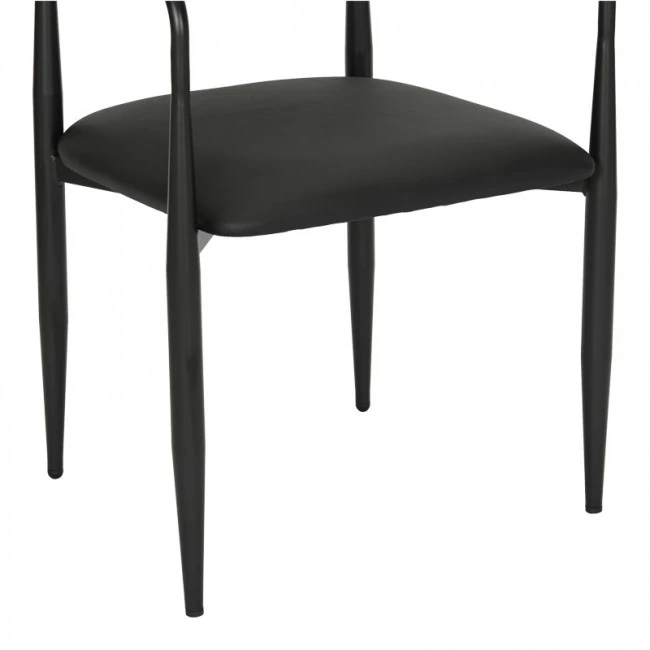 Armchair Kalone pakoworld pu in black color 56x55x78cm