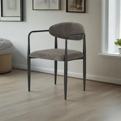 Armchair Kalone pakoworld fabric in antracite color 56x55x78cm