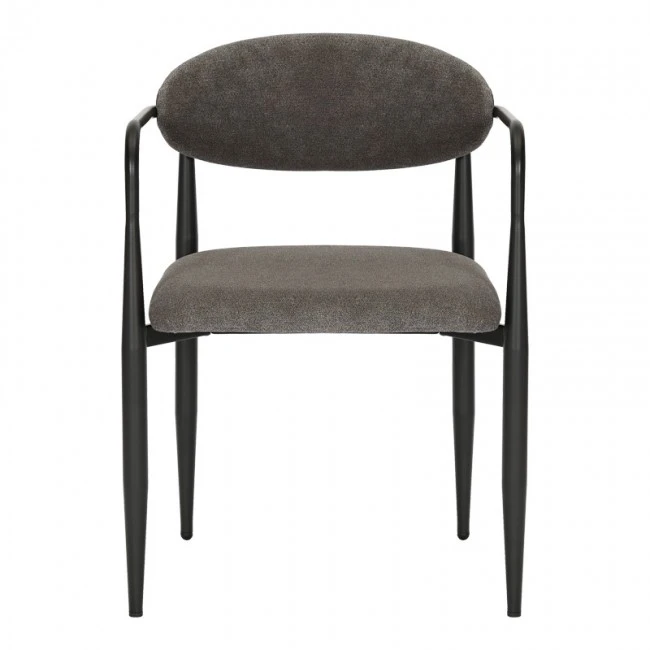 Armchair Kalone pakoworld fabric in antracite color 56x55x78cm