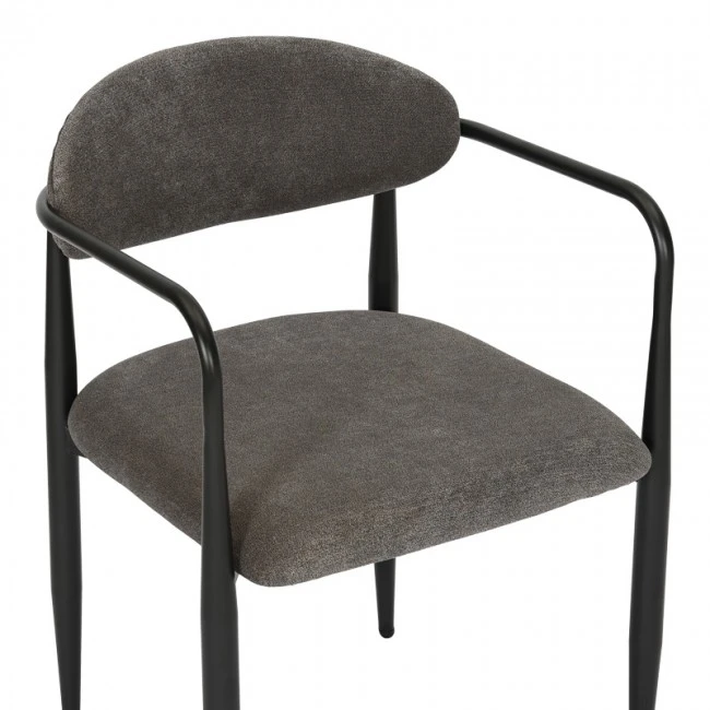 Armchair Kalone pakoworld fabric in antracite color 56x55x78cm