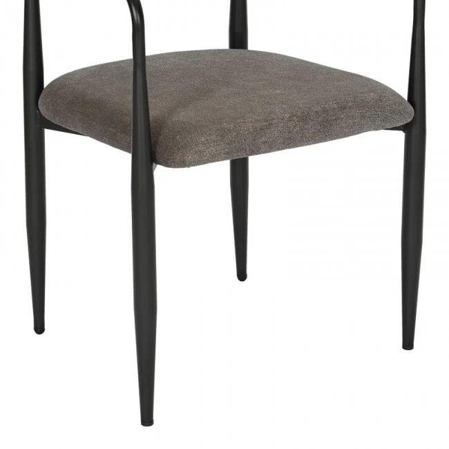 Armchair Kalone pakoworld fabric in antracite color 56x55x78cm