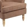 Armchair Keisi pakoworld brown fabric-natural wooden leg 81.5x84x92.5cm