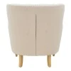 Armchair Keisi pakoworld cream velvet-natural wooden leg 81.5x84x92.5cm