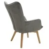 Armchair Kido pakoworld velvet silver-grey color