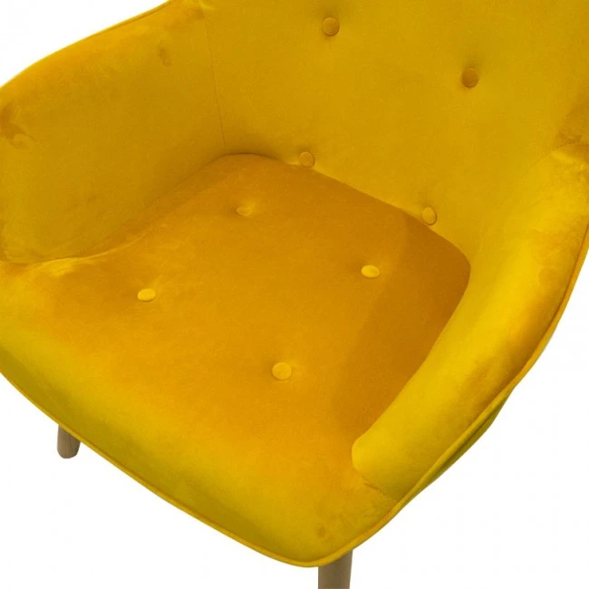 Armchair Kido pakoworld velvet yellow color