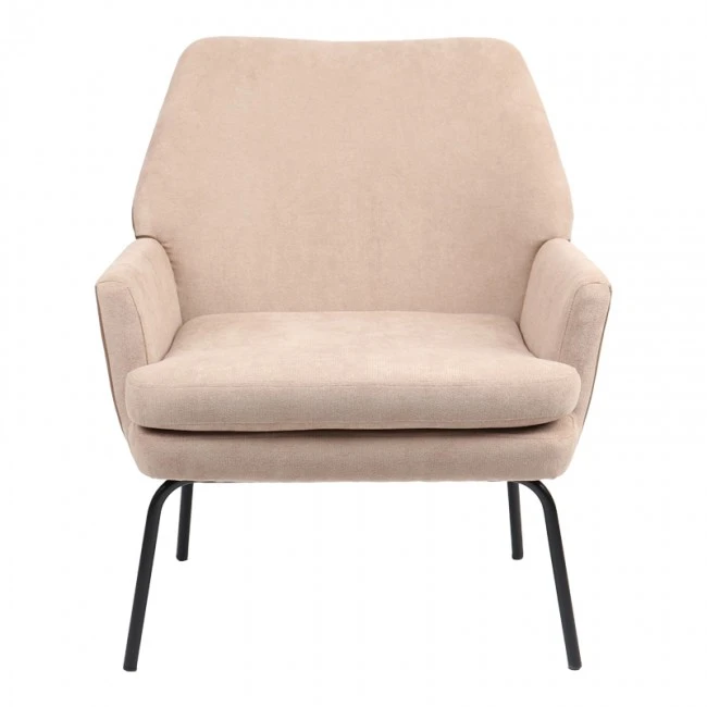 Armchair Kieran pakoworld fabric brown black leg 67x89x86cm