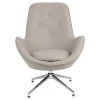Armchair Kinetic pakoworld swivel fabric grey brown-chrome 81x78x104cm