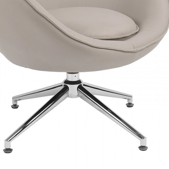 Armchair Kinetic pakoworld swivel fabric grey brown-chrome 81x78x104cm