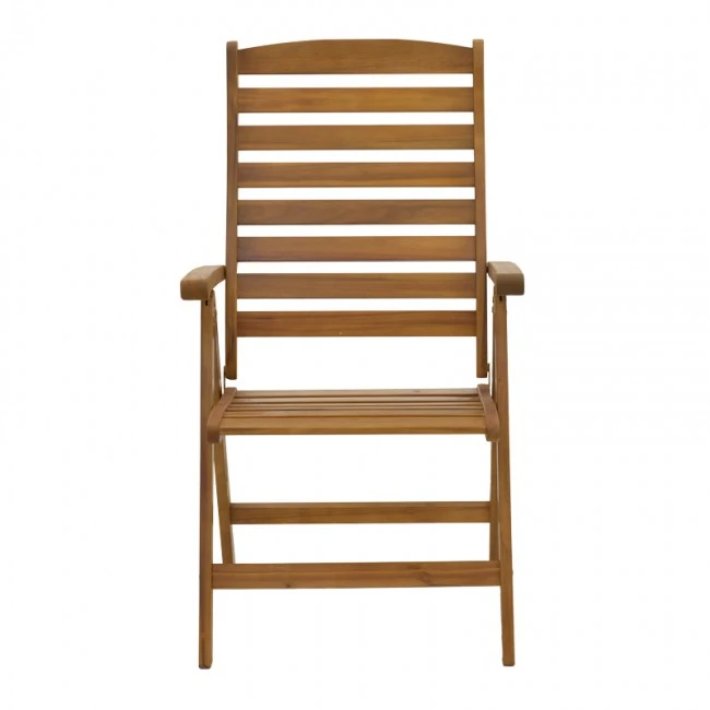 Foldable 5 position armchair Warmo pakoworld acacia wood natural 62x66x110cm