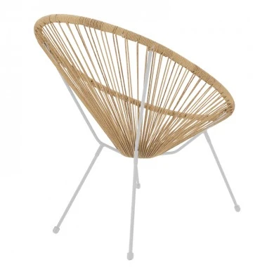 Garden armchair Acapulco pakoworld white metal - pe rattan in natural shade 71x78x85cm